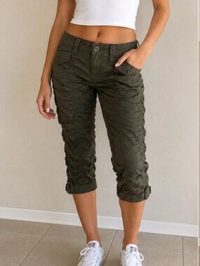 NWT vintage bongo juniors sz 9 ruched crop pants 1760
